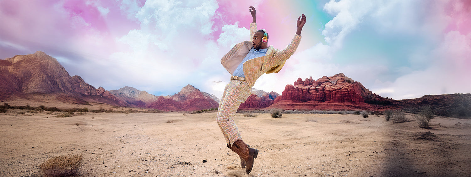 Skullcandy Icon ANC headphones in a limited-edition rainbow colorway, created in partnership with TWLOHA to celebrate Pride.